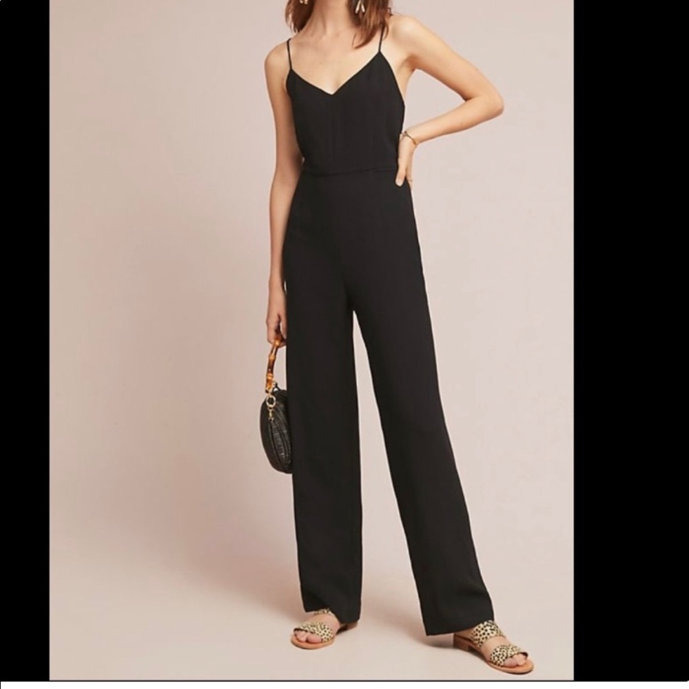 Anthropologie The Essential Strappy Black Jumpsuit